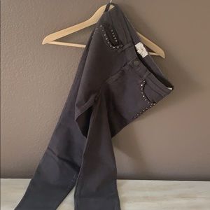 Current/Elliott ankle grey studded jean